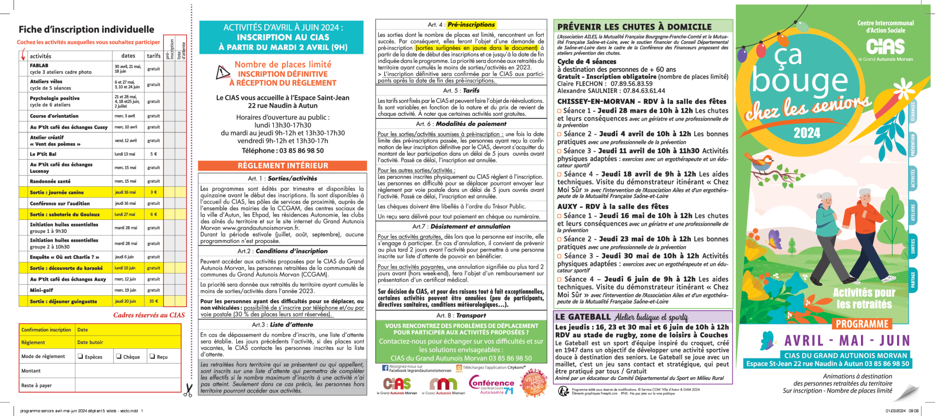 Programme séniors avril juin 2024