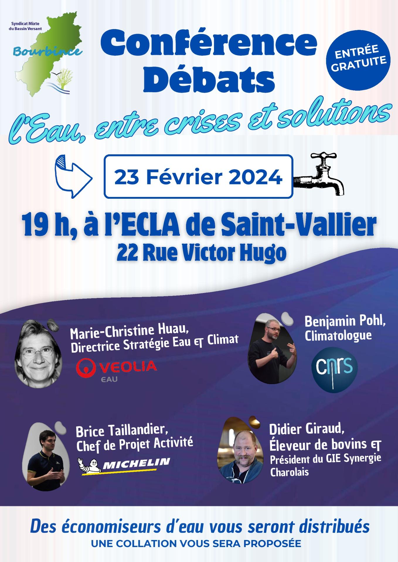 flyer conference Eau, entre crises et solutions